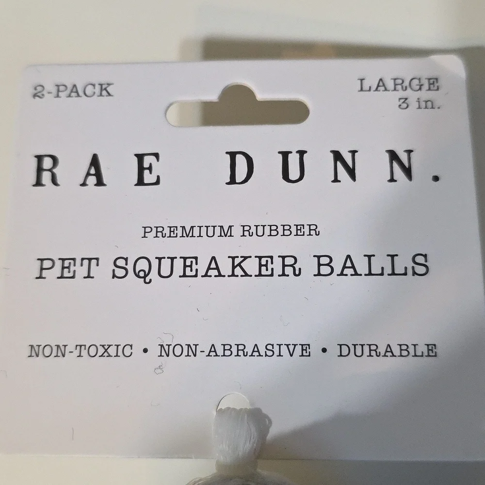 RAE DUNN. Pet Squeaker Balls 2-Pack Durable Large 3